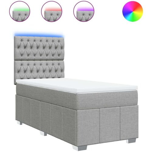 vidaXL Box spring postelja z vzmetnico svetlo siva 80x200 cm blago Cene