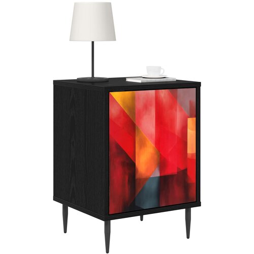  Noćni ormar HEESCH Crni hrast 36 x 33 x 51 cm Konstruirano drvo Slike