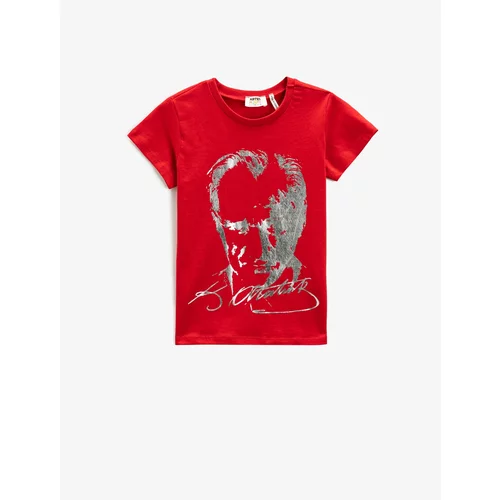 Koton Printed Red Girls T-shirt 3skg10045ak