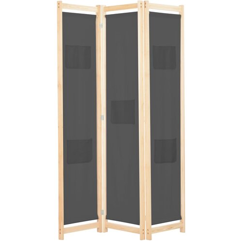 vidaXL Sobna pregrada s 3 panela od tkanine 120 x 170 x 4 cm siva Cijene