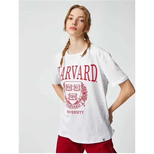 Koton Harvard T-Shirt Printed Licensed Short Sleeve Crew Neck