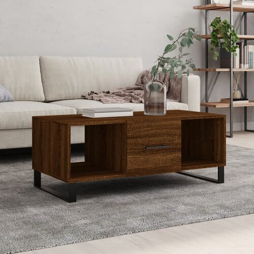 VidaXL Klubska mizica rjavi hrast 102x50x40 cm inženirski les Slike