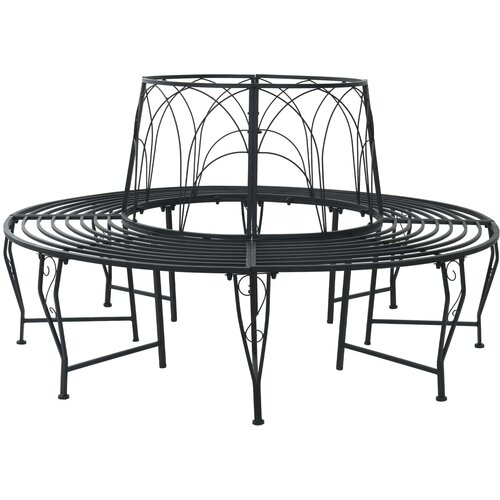  Klupa pod drvetom 8-Broj sjedala &Oslash; 160 x 89 cm Čelik Crna Cijene