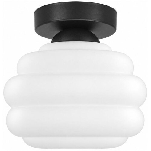 Brilagi LED stropna svetiljka RETRO GLASS 1xE27/60W/230V prečnik 20 cm crna/bela Slike