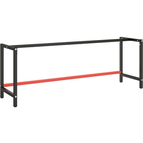 vidaXL Okvir za delovno mizo mat črn in mat rdeč 220x57x79 cm kovinski Cene