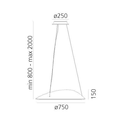 ARTEMIDE 1401010APP-LED luster na sajli ameluna, prigu&amp;scaron;iva LED/41W/230V 3000K Slike