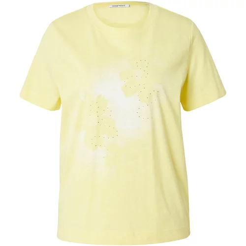 Esprit Majica pastelno žuta / bijela