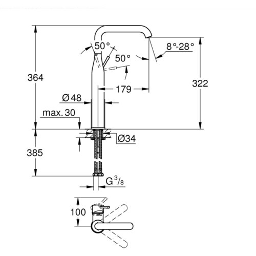 Grohe Essence baterija za umivaonik XL &amp;ndash; Size 32901DA1 Slike
