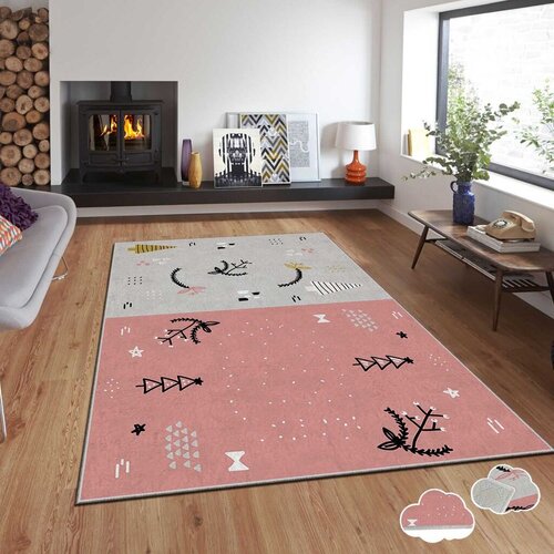 Conceptum Hypnose tepih s novogodi&scaron;njim motivima Asr-Crpt-62, Pravougaoni, 120 x 180 cm, Sivo-roza Cijene