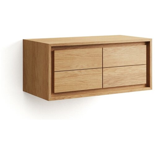 Kave Home nizka/stenska omarica za pod umivalnik iz masivnega tika v naravni barvi 90x40 cm kenta Cene