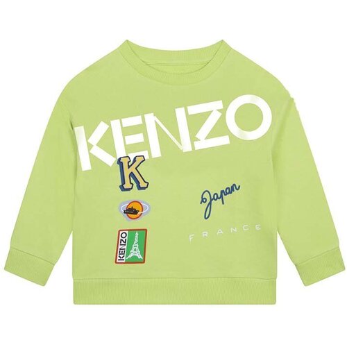 Kenzo Kids Otro&amp;scaron;ki bombažen pulover zelena barva Slike