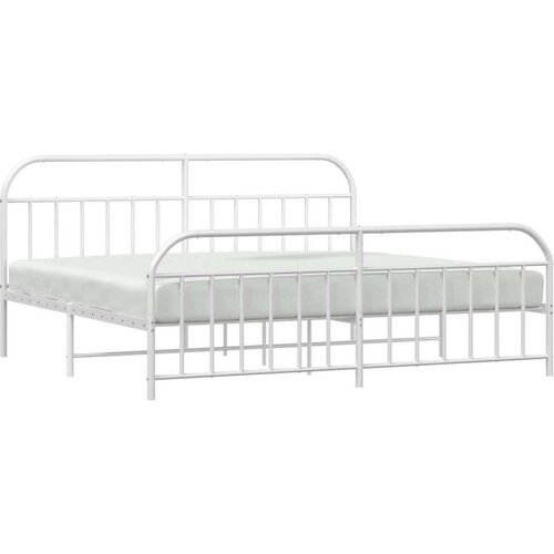 vidaXL metalni okvir kreveta uzglavlje i podnožje bijeli 200x200 cm Cijene