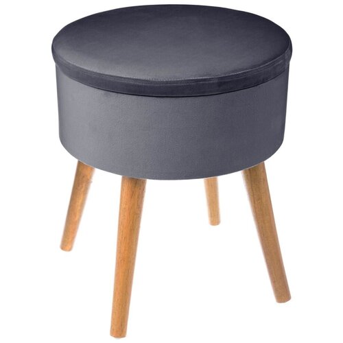 Atmosphera bočna stolica 36x36x44 cm mdf/poliester/bor siva Slike