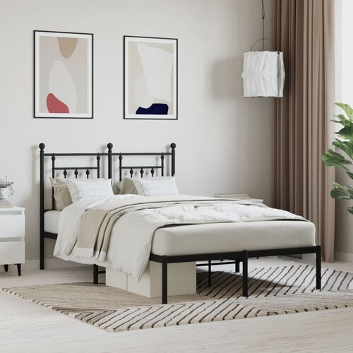 vidaXL Metalni okvir za krevet s uzglavljem crni 120x190 cm Cijene