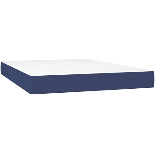  Krevet s oprugama i madracem plavi 140 x 190 cm od tkanine Slike