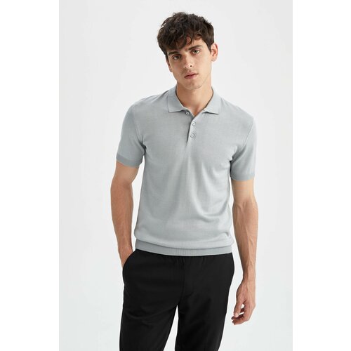 Defacto Slim Fit Polo Neck Short Sleeve Knitwear T-Shirt Slike
