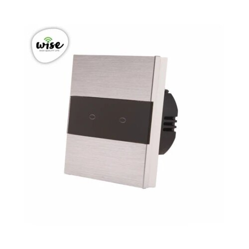 Wise prekidač na dodir 2 tastera aluminijumski panel Slike