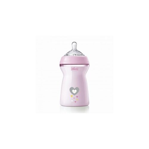 Chicco nf plastična flašica 330ml silikon 6m+ devojčice Slike