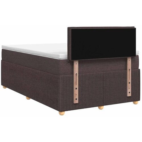  Boxspring krevet s madracem Tamno smeđa 120 x 200 cm Tkanina - Tamno smeđa 120 x 200 cm Dizajn linija Slike