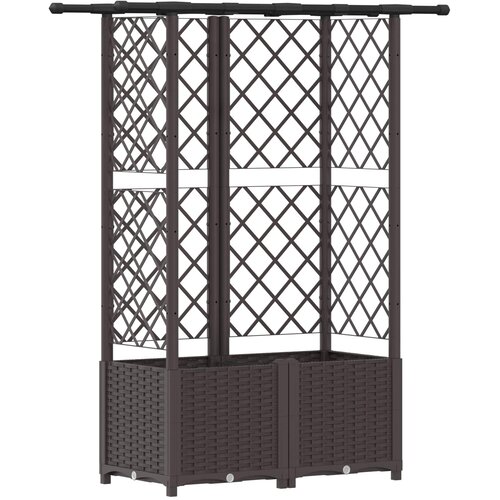 vidaXL Dvignjeno leži&scaron;če s trellisom in streho Rjava 124 x 40 x 138 cm, (5000287904) Cene