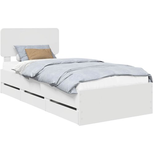 vidaXL konstrukcija postelje bela 100 x 200 cm inženirsko leseno, (5000113677) Cene