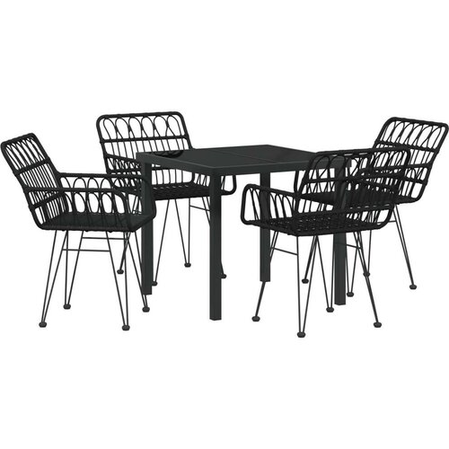  Set od 5 vrtnih stolica s crnim poliratanom Cijene