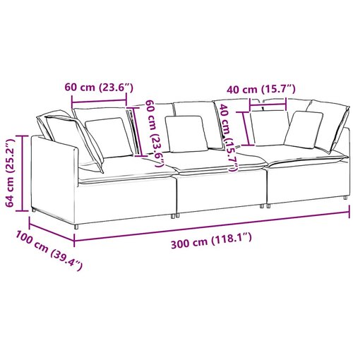  Modularna sofa s jastucima, korduro tkanina, svijetlo siva Slike