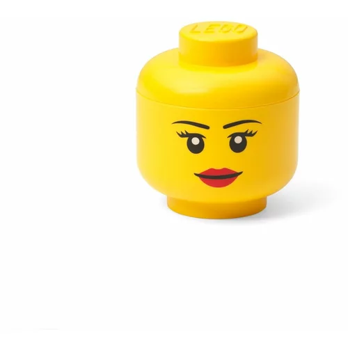 Lego Rumena škatla za shranjevanje v obliki glave Girl, 10,5 x 10,6 x 12 cm