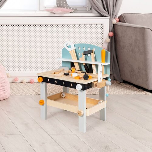 ECO TOYS EcoToys drvena radionica s alatima 32 elemenata Slike