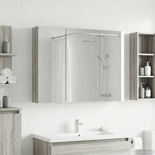  Kupaonski ormar s ogledalom Siva Sonoma 100 x 14,5 x 70 cm Cijene