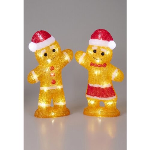  LED spolja&amp;scaron;nja božićna dekoracija 20xLED/2xAA 30 cm IP44 u obliku medenjaka Slike