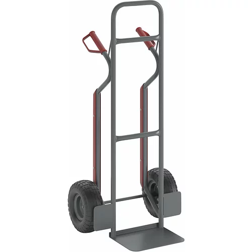 eurokraft basic Jeklen voziček za prevoz vreč, z drsnimi sanmi, nosilnost 150 kg, kolo, odporno proti predrtju