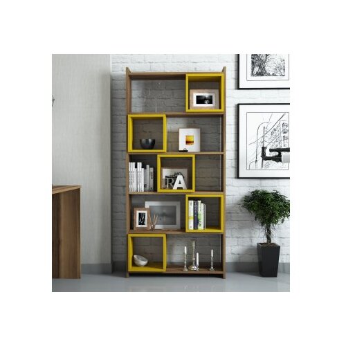 Hanah home box - walnut, yellow walnutyellow bookshelf polica za knjige Cene