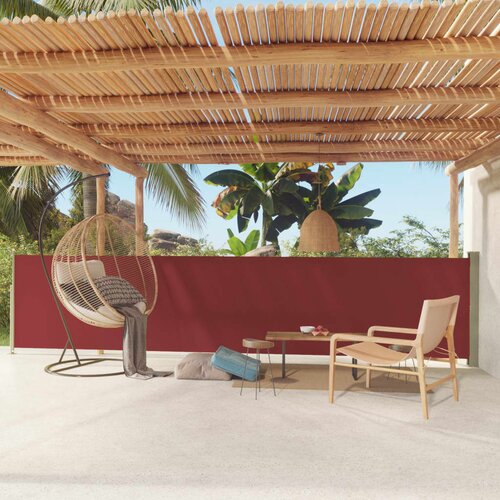vidaXL Uvlačiva bočna tenda za terasu 117 x 600 cm crvena Cijene