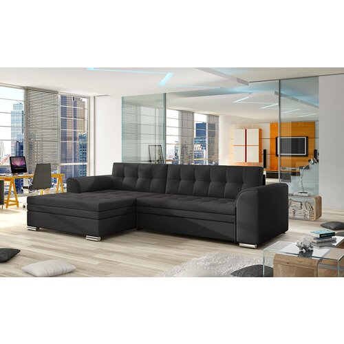  KUTNA SJEDEA GARNITURA CONFETIE (VIE BOJA) lijeva izvedba Soft011black Slike