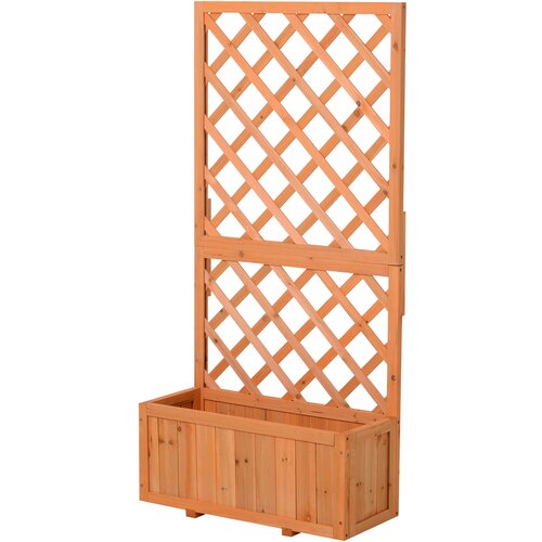 Outsunny Vrtni lonček iz smrekovega lesa na prostem z mrežasto podlago za vzpenjavke, 72,5x31,5x149,5 cm, (20753015) Slike