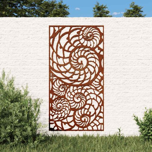  Vrtni zidni ukras 105 x 55 cm čelik COR-TEN s uzorkom &amp;scaron;koljki Slike