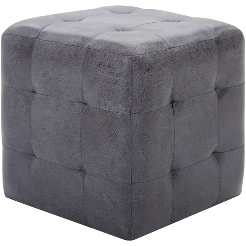  Noćni ormarići 2 kom sivi 30 x 30 x 30 cm umjetna bru&amp;scaron;ena koža Slike