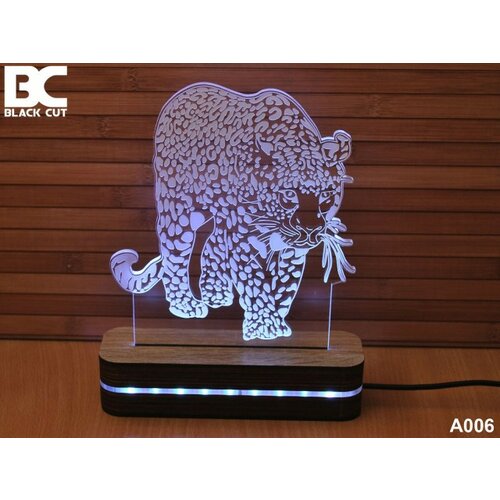 Black Cut 3D lampa sa 9 različitih boja i daljinskim upravljačem - jaguar ( A006 ) Slike