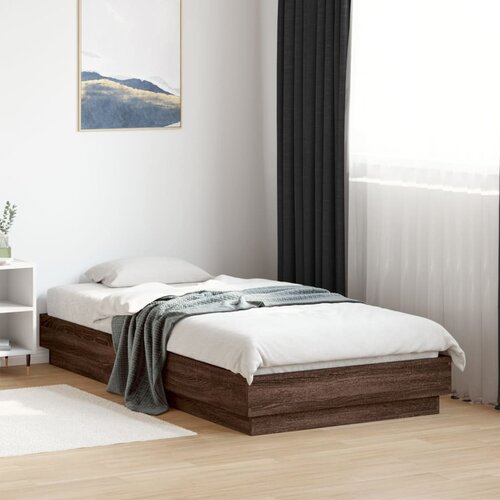 Furnova Posteljni okvir brez vzmetnice hrast 75x190 cm inženirski les, (21935604) Slike