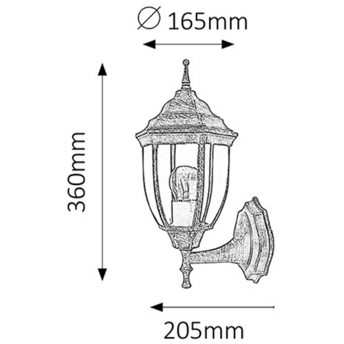 Rabalux zidna lampa E27 60W staro zlato IP43 spoljna rasveta Slike