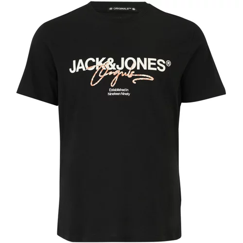 Jack & Jones Plus Majica 'ARUBA' antracit siva / narančasta / bijela