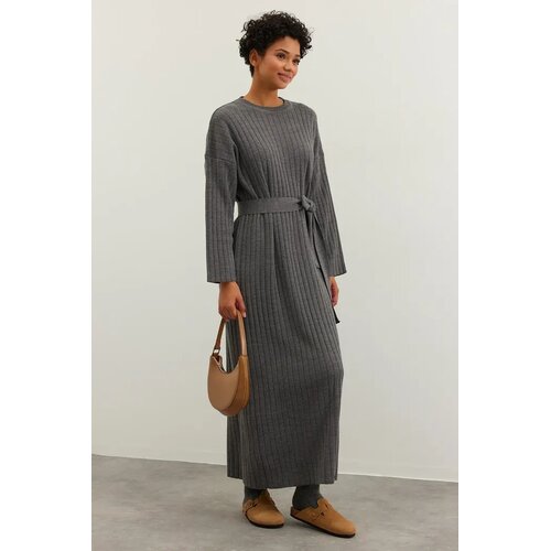 Trendyol Modest Ženska haljina Tctaw24Eb00008, Tamnosiva Cene