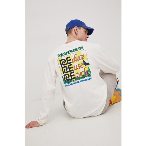 Vans Bombažen longsleeve bež barva Slike