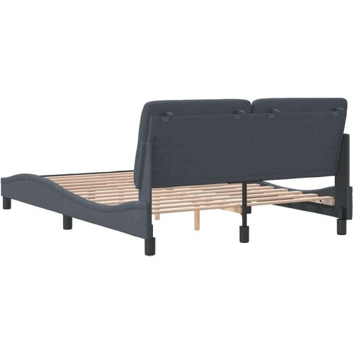 VidaXL okvir za krevet s uzglavljem tamnosivi 140x190 cm bar&amp;scaron;unasti Slike