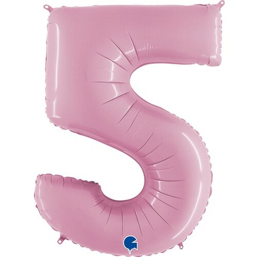 balon broj 5 pastelno roze sa helijumom Slike