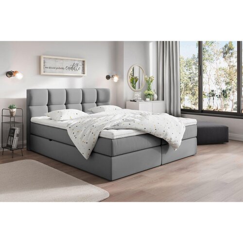 Livetastic POSTELJA Z VZMETNICO 140 cm x 200 cm , les, tekstil, leseni material temno siva Cene