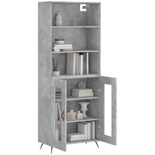 VidaXL Visoka komoda siva betona 69 5x34x180 cm od konstruiranog drva Slike
