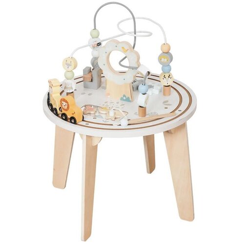 Kinder Home Dječji drveni obrazovni stol s labirintom i kuglicama 40x40x54 cm Cijene