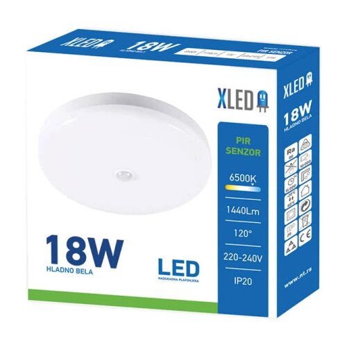 Xled 18W 6500K nadgradna okrugla led plafonjera,pir sensor 1440LM &amp;amp;#966;300*60mm/Dan/Noć/ PPIP20 Slike